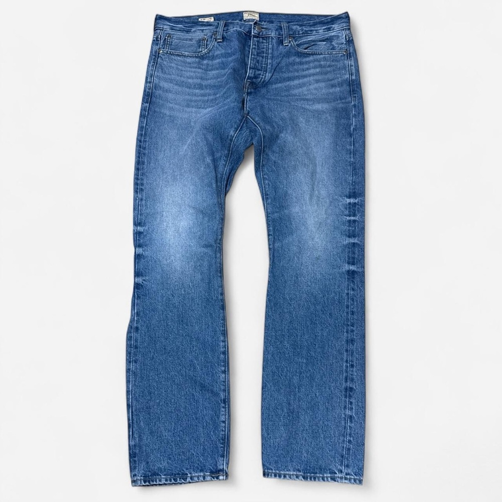 J Crew 484 Kurabo Premium Heritage Denim Slim Tapered Fit Jeans Size 35W x 32L